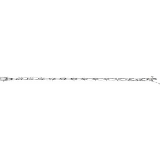 saveongems Jewelry 14K Natural Diamond Line 7 1/4" Bracelet