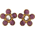 saveongems Jewelry 1mm::0.2 DWT (0.31 grams) 14K Yellow Imitation Purple Crystal Birthstone Piercing Earrings