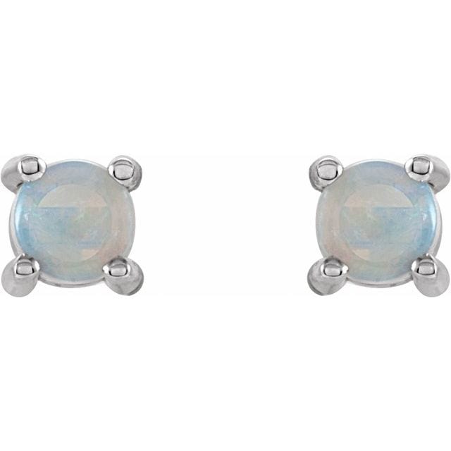 saveongems Jewelry 14K Natural White Opal Earrings