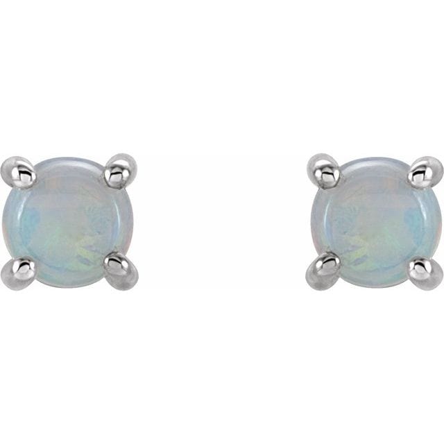 saveongems Jewelry 14K Natural White Opal Earrings