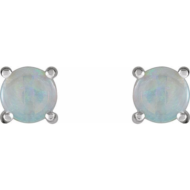 saveongems Jewelry 14K Natural White Opal Earrings