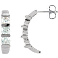 saveongems Jewelry 4.1mm::1 1/2 CTW / I1 G-H / 14K White 14K Natural Diamond J-Hoop Earrings Sizes,1/2 CTW,9/10CTW,1 1/2 CTW