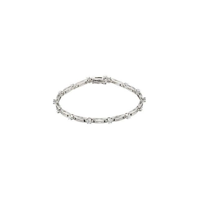 saveongems Jewelry 3.1mm::1 1/3 CTW / SI1 G-H / 14K White 14K Natural Diamond Line 7 1/4" Bracelet