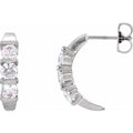 saveongems Jewelry 3.4mm::9/10CTW / I1 G-H / 14K White 14K Natural Diamond J-Hoop Earrings Sizes,1/2 CTW,9/10CTW,1 1/2 CTW