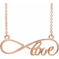 saveongems Jewelry 27.5 x 8.4 mm / 17 Inch / 14K Rose Infinity-Inspired Love Necklace