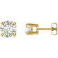 saveongems Jewelry 7mm / 14K Yellow 14K Round Forever One Moissanite Earrings