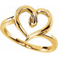 saveongems Jewelry 2.165 DWT (3.37 grams) / 7.00 / 14K Yellow Heart Ring