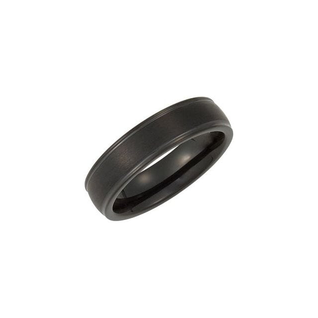saveongems 6.0 Black Tungsten Grooved Band Size 6 mm