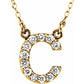 saveongems Initial C / I1 G-H / 14K Yellow 14K Natural Diamond Initial 16" Necklace
