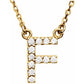 saveongems Initial F / I1 G-H / 14K Yellow 14K Natural Diamond Initial 16" Necklace