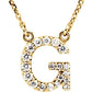 saveongems Initial G / I1 G-H / 14K Yellow 14K Natural Diamond Initial 16" Necklace