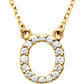 saveongems Initial O / I1 G-H / 14K Yellow 14K Natural Diamond Initial 16" Necklace
