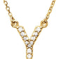saveongems Initial Y / I1 G-H / 14K Yellow 14K Natural Diamond Initial 16" Necklace