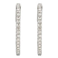 saveongems 14K Natural Diamond Inside-Outside Hinged Hoop Earrings Sizes1/4-6 1/4 CTW