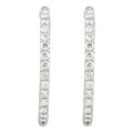 saveongems 14K Natural Diamond Inside-Outside Hinged Hoop Earrings Sizes1/4-6 1/4 CTW