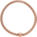 saveongems Jewelry 4.3mm / 14K Rose Gold-Plated 14K Rose Gold-Plated Sterling Silver 4.3 mm Woven Stretch Bracelet