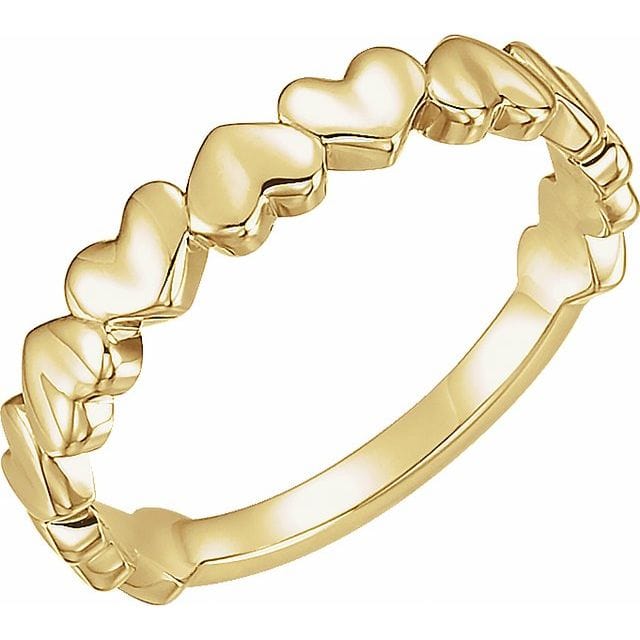 saveongems Jewelry 3mm:: 2 DWT (3.11 grams) / 6.00 / 14K Yellow Heart Ring