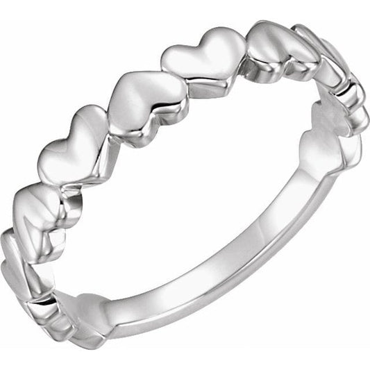 saveongems Jewelry 3mm:: 2 DWT (3.11 grams) / 6.00 / 14K White Heart Ring