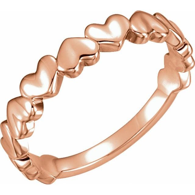 saveongems Jewelry 3mm:: 2 DWT (3.11 grams) / 6.00 / 14K Rose Heart Ring