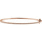 saveongems 1.3 mm:: 1/2 CTW / I1 H+ / 14K Rose 14K Natural Diamond Pavé 7" Bangle Bracelet