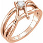 saveongems 6.0 / I1 G-H / 14K Rose 3.2 mm::1/8 CTW 14K Natural Diamond Bypass Ring
