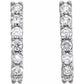 saveongems 14K Natural Diamond J-Hoop Earrings Sizes 3/4-1 1/4 CTW