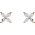 saveongems Jewelry 14K White 1/2 CTW Natural Diamond Cluster Earrings