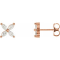 saveongems Jewelry 4 x 2 mm:1/2 CTW / I1 G-H / 14K Rose 14K White 1/2 CTW Natural Diamond Cluster Earrings