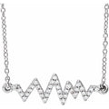 saveongems Jewelry 22.8x6.8 mm:: 1/6 CTW / I1 H+ / 14K White 14K 1/6 CTW Natural Diamond Heartbeat 16-18