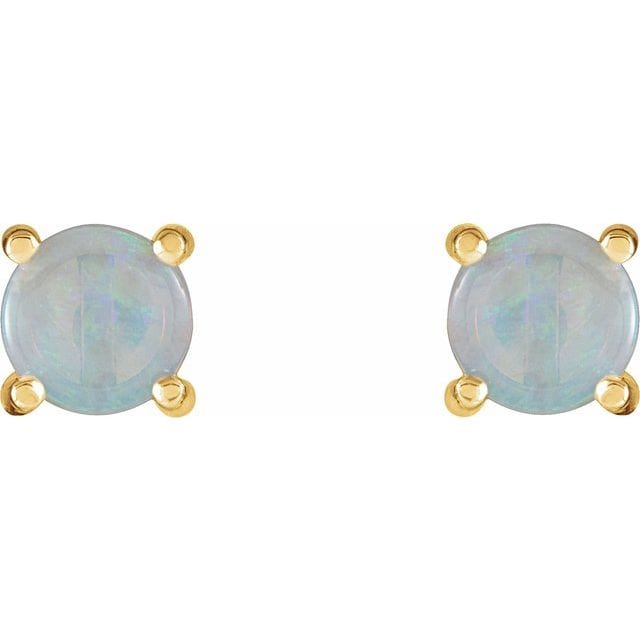 saveongems Jewelry 14K Natural White Opal Earrings