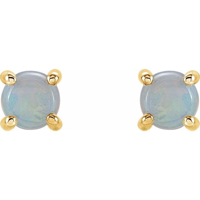 saveongems Jewelry 14K Natural White Opal Earrings