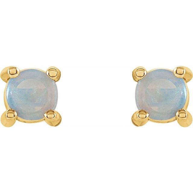 saveongems Jewelry 14K Natural White Opal Earrings