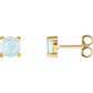 saveongems Jewelry 6mm / 14K Yellow 14K Natural White Opal Earrings