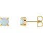 saveongems Jewelry 5mm / 14K Yellow 14K Natural White Opal Earrings