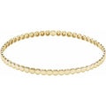 saveongems Jewelry 7 3/4 Inch / 14K Yellow Beaded Bangle Bracelet 7 3/4