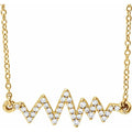 saveongems Jewelry 22.8x6.8 mm:: 1/6 CTW / I1 H+ / 14K Yellow 14K 1/6 CTW Natural Diamond Heartbeat 16-18