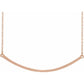 saveongems Jewelry 48.2 x 2.4 mm / 19.9 Inch / 14K Rose Curved Bar Necklace