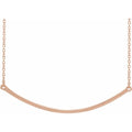 saveongems Jewelry 48.2 x 2.4 mm / 19.9 Inch / 14K Rose Curved Bar Necklace