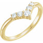 saveongems Jewelry 2.8mm::1/4 CTW / 6.00 / 14K Yellow 14K 1/4 CTW Diamond Graduated "V" Ring