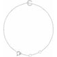 saveongems Initial C / I1 H+ / 14K White 14K Natural Diamond Initial 6-7" Bracelet