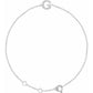saveongems Initial G / I1 H+ / 14K White 14K Natural Diamond Initial 6-7" Bracelet