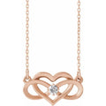 saveongems Jewelry 3mm :: 1/10 CTW / I1 G-H / 14K Rose 14K 1/10 CTW Natural Diamond Infinity-Inspired Heart 16-18