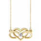 saveongems Jewelry 3mm :: 1/10 CTW / I1 G-H / 14K Yellow 14K 1/10 CTW Natural Diamond Infinity-Inspired Heart 16-18" Necklace