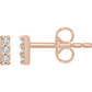 saveongems Jewelry 1.2mm:: .05 CTW / I1 / 14K Rose 14K .05 CTW Natural Diamond Bar Earrings