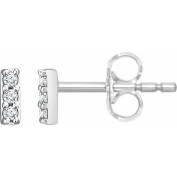 saveongems Jewelry 1.2mm:: .05 CTW / I1 / 14K White 14K .05 CTW Natural Diamond Bar Earrings