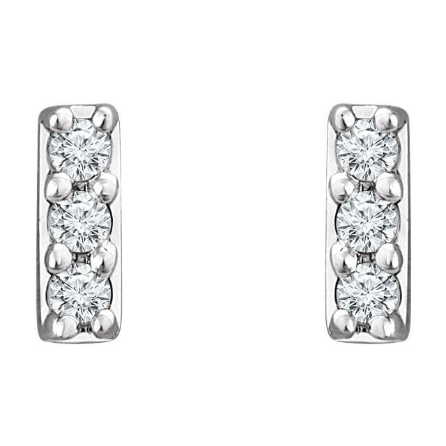 saveongems Jewelry 14K .05 CTW Natural Diamond Bar Earrings