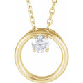 saveongems Jewelry 3mm::1/10 CTW / I1 G-H / 14K Yellow 14K 1/10 CT Natural Diamond Circle 16-18