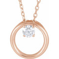 saveongems Jewelry 3mm::1/10 CTW / I1 G-H / 14K Rose 14K 1/10 CT Natural Diamond Circle 16-18