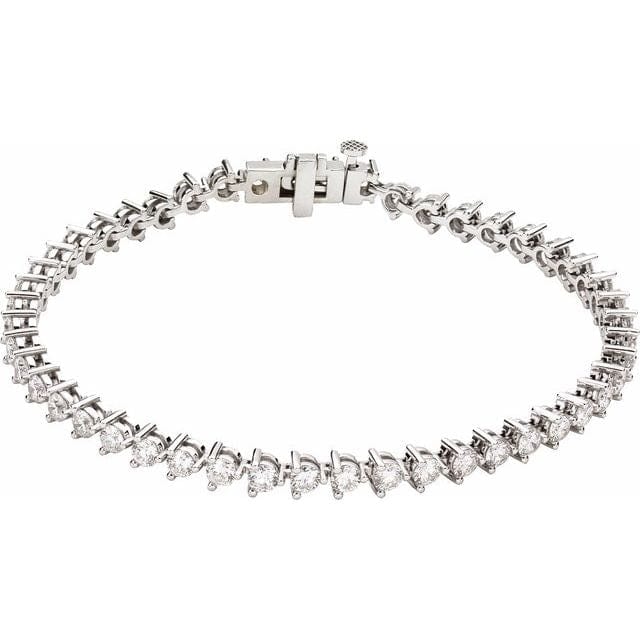 saveongems Jewelry 3mm::4 3/4 CTW / VS F+ / 14K White 14K 4 3/4 CTW Lab-Grown Diamond Line 7 1/4" Bracelet