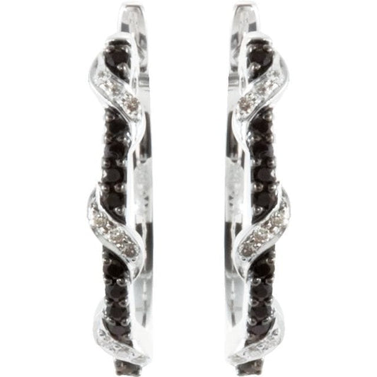 saveongems Jewelry 1/10 ctw (2.29 DWT (3.56 grams)) Black Spinel & Diamond Earrings